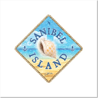 Sanibel Island, Florida, with Scotch Bonnet Shell and Beach Posters and Art